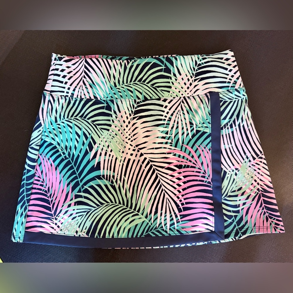 Tommy Bahama Navy, Green & Pink Palm-Print Golf/Pickleball Skort- sz small